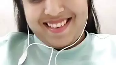 Cute girlfriend video call to lover shows big boobs