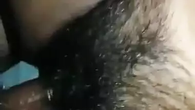 Dense hairy pussy fucked hard on cam