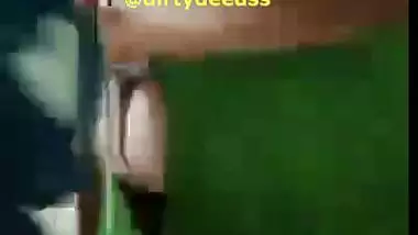 Homely housewife strips saree and shows naked boobs