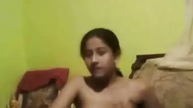 18 yr old couple jerks on a video call in a local sex video