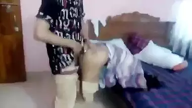 Desi college girl sucks cock and takes it from behind into XXX slit