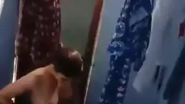 Spying Indian college girl in bathroom