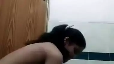 Cute GF Showing Bathroom For BF
