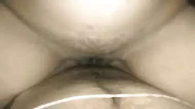 Desi girl with round XXX tits rides boner during chudai in darkness