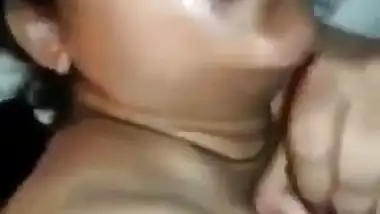 Horny Indian MILF sucking cock and rubbing it all over her body