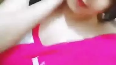 Super horny BOOBY girl bathroom show