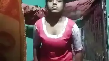 Village girl making video for lover