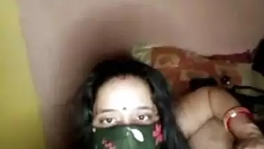 Masked Indian XXX wife dancing nude and giving handjob MMS