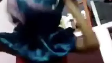 Slim south Indian girl changing dress on video call
