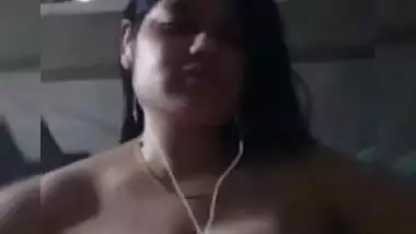 Sexy girl plays with her Big Boobs on video call
