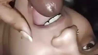 A real slut gives an Indian blowjob to her horny lover