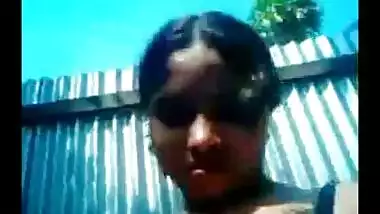 Big boobs indian village bhabhi outdoor bath selfie