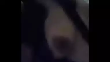 Indian Girlfriend Playing with her tits 