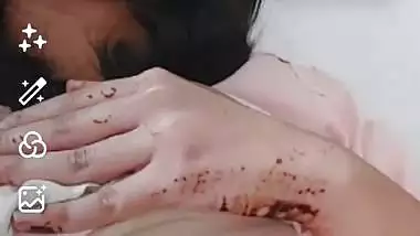 First time topless video making of hot girlfriend
