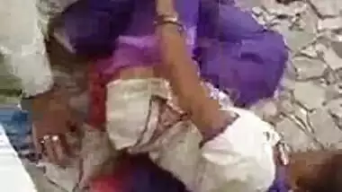 Horny old man caught red handed in abandoned backyard