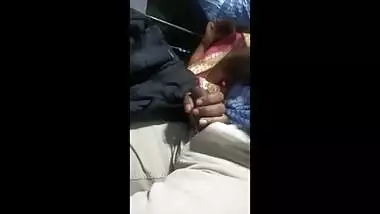 Horny Desi Wife Stroking Penis In Bus