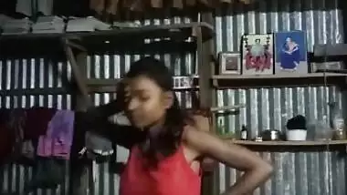 Village girl changing