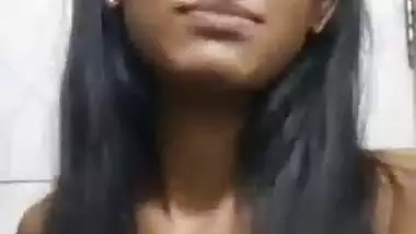 Small boobs college girl topless on a viral video call