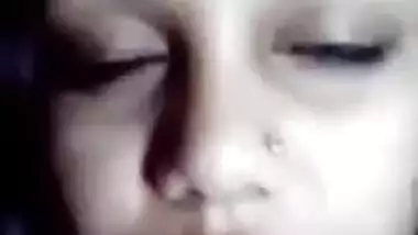 Beautiful cute horny girl fingering pussy selfie