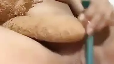 Cute girl fingering pussy on selfi cam