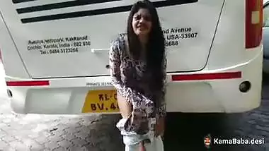 Tamil lady removes her salwar and panties outdoors