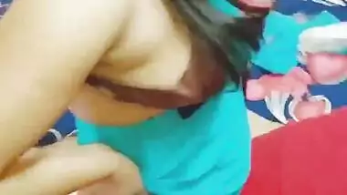 Desi Wife Monika Shared With Husband Friend Hindi Audio-1