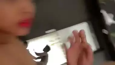 Slim girl nude dance and boobs sucking by boyfriend