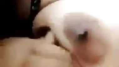 Hot girl playing with sexy boobs