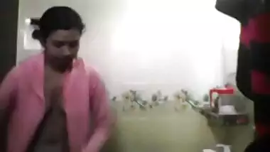 Solo sex video of shy Desi teen who rubs own XXX tits in bathroom
